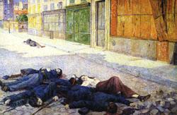 Maximilien Luce A Paris Street in May 1871(The Commune) France oil painting art